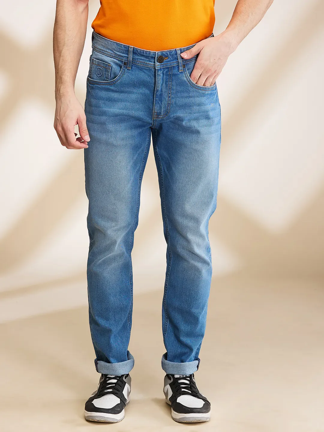 Blue Slim Fit Men's Denims by Being Human Clothing