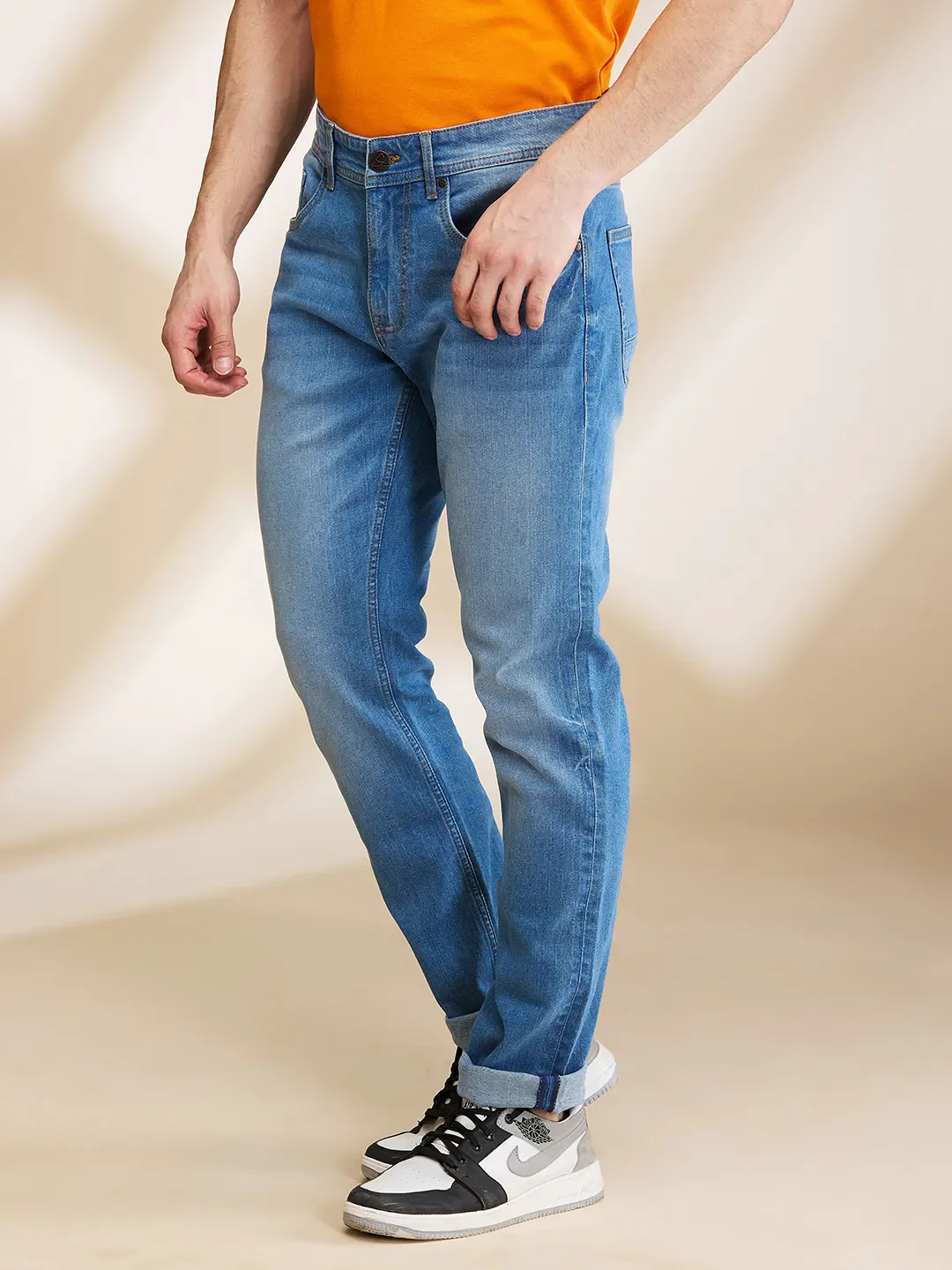 Blue Slim Fit Men's Denims by Being Human Clothing - Image 4