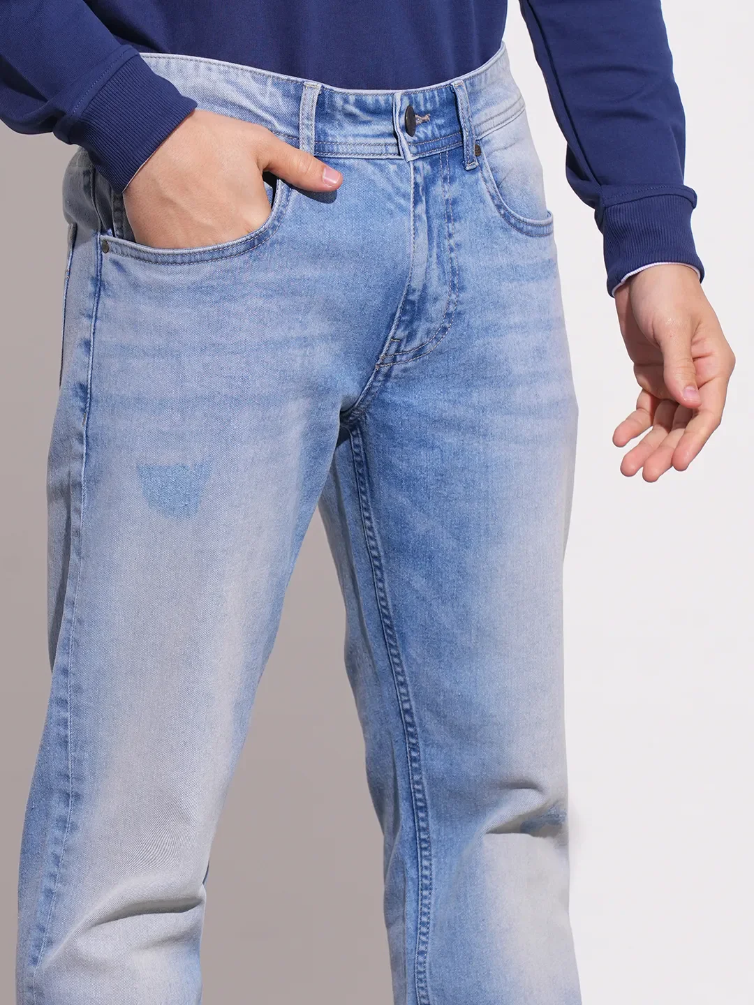 Blue Slim Fit Men's Denims by Being Human Clothing - Image 6