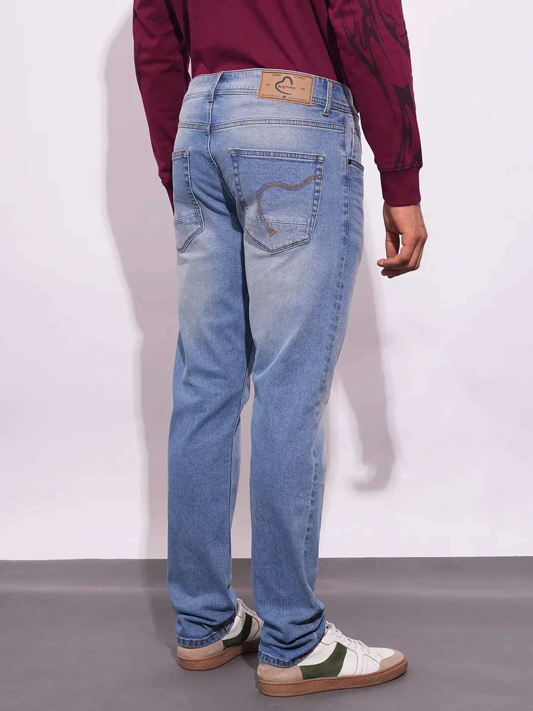Blue Slim Fit Men's Denims by Being Human Clothing - Image 3