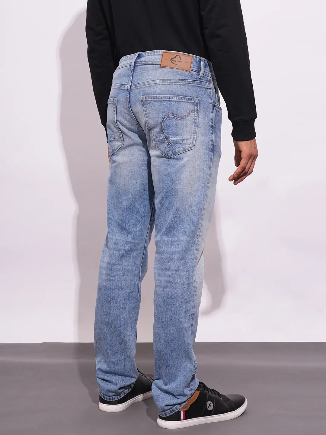 Blue Straight Fit Men's Denims by Being Human Clothing - Image 3