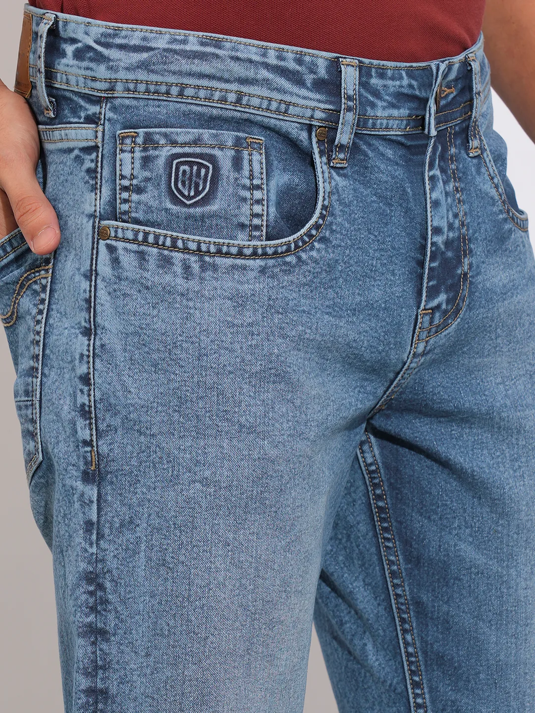 Blue Slim Fit Men's Denims by Being Human Clothing - Image 5
