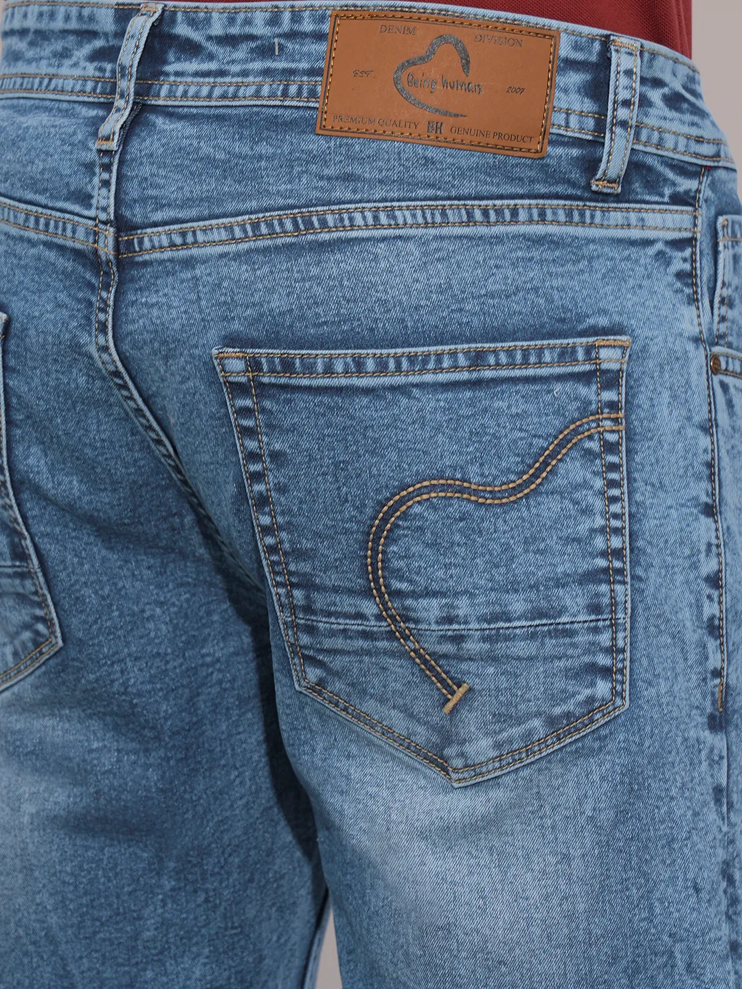 Blue Slim Fit Men's Denims by Being Human Clothing - Image 6