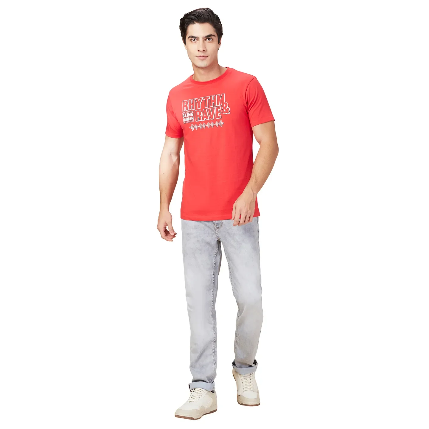 Grey Straight Fit Denims For Men By Being Human Clothing - Image 2