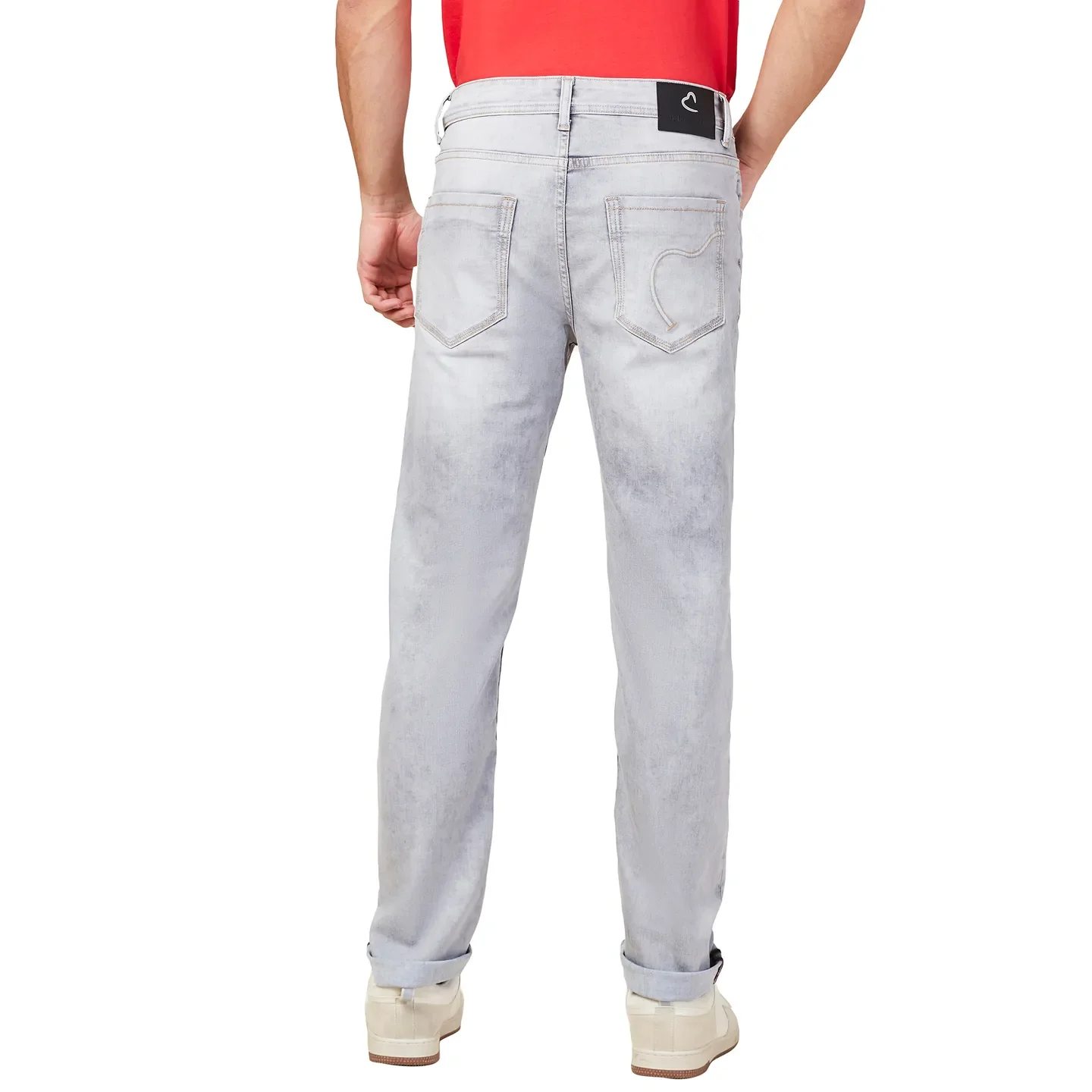 Grey Straight Fit Denims For Men By Being Human Clothing - Image 3