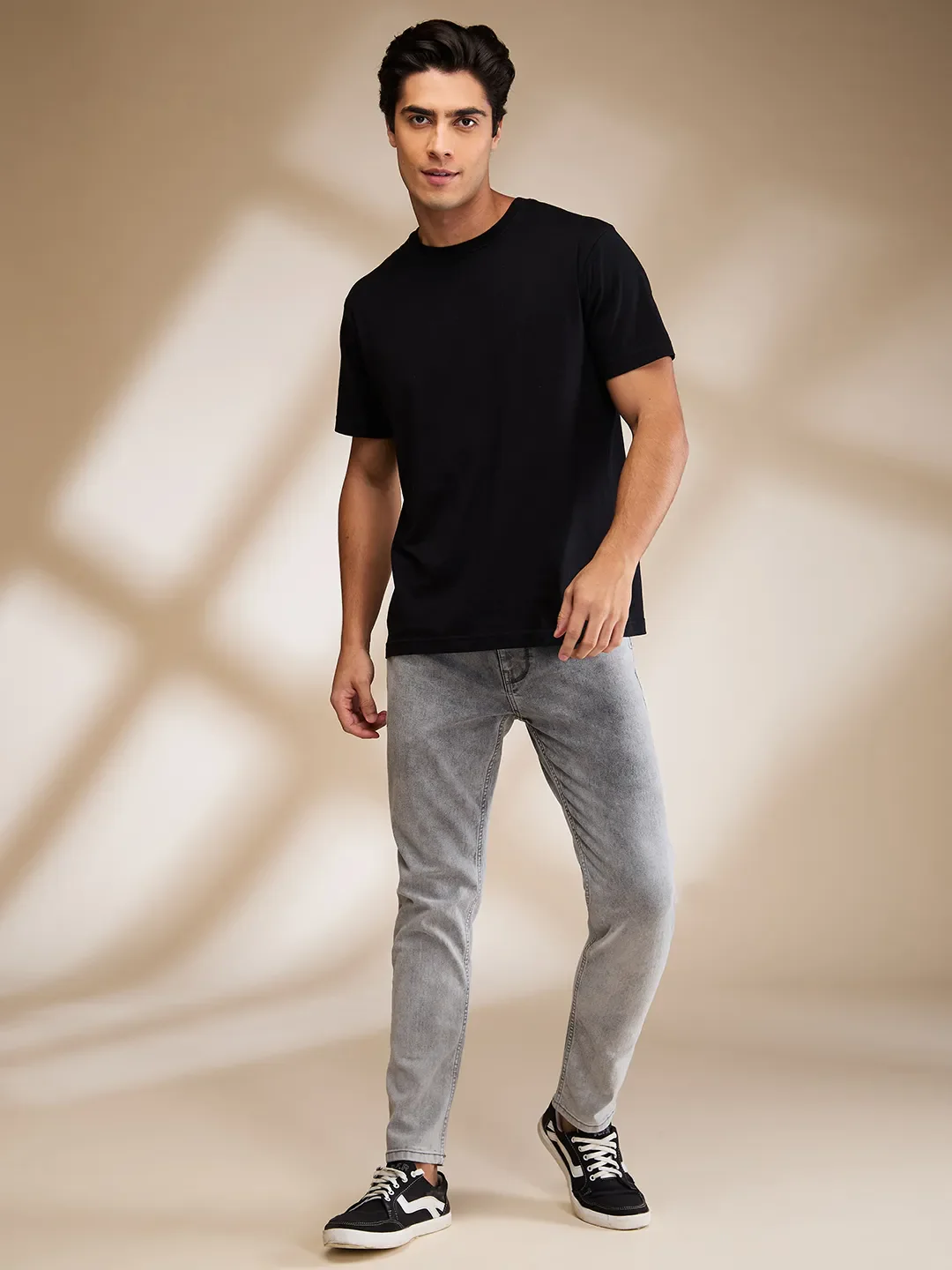 Grey Cropped Fit Denims For Men By Being Human Clothing - Image 2
