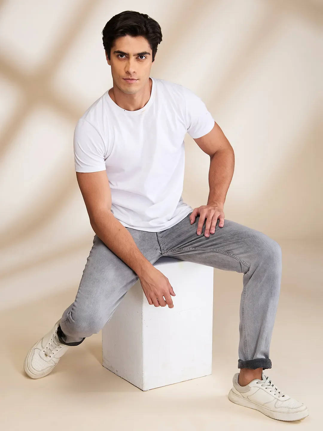 Grey Slim Fit Denims For Men By Being Human Clothing - Image 6
