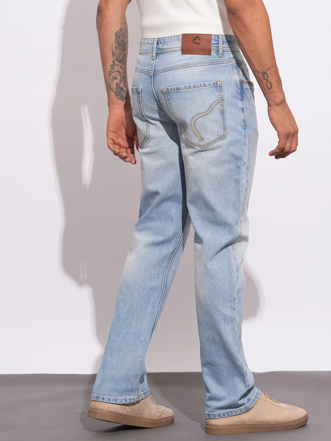 Light Blue Anti Fit Denims For Men By Being Human Clothing - Image 3