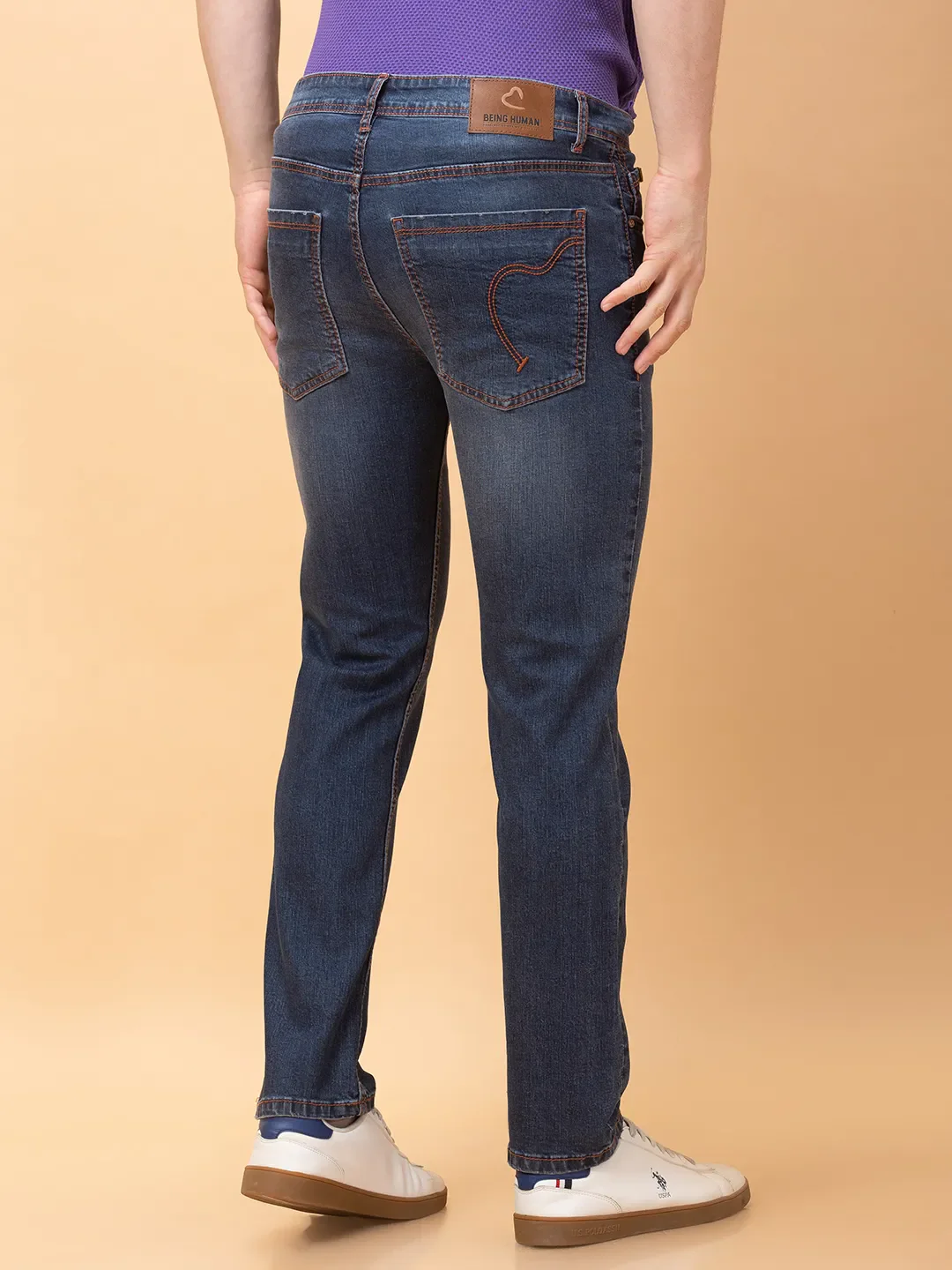 Blue Straight Fit Men's Denims by Being Human Clothing - Image 3
