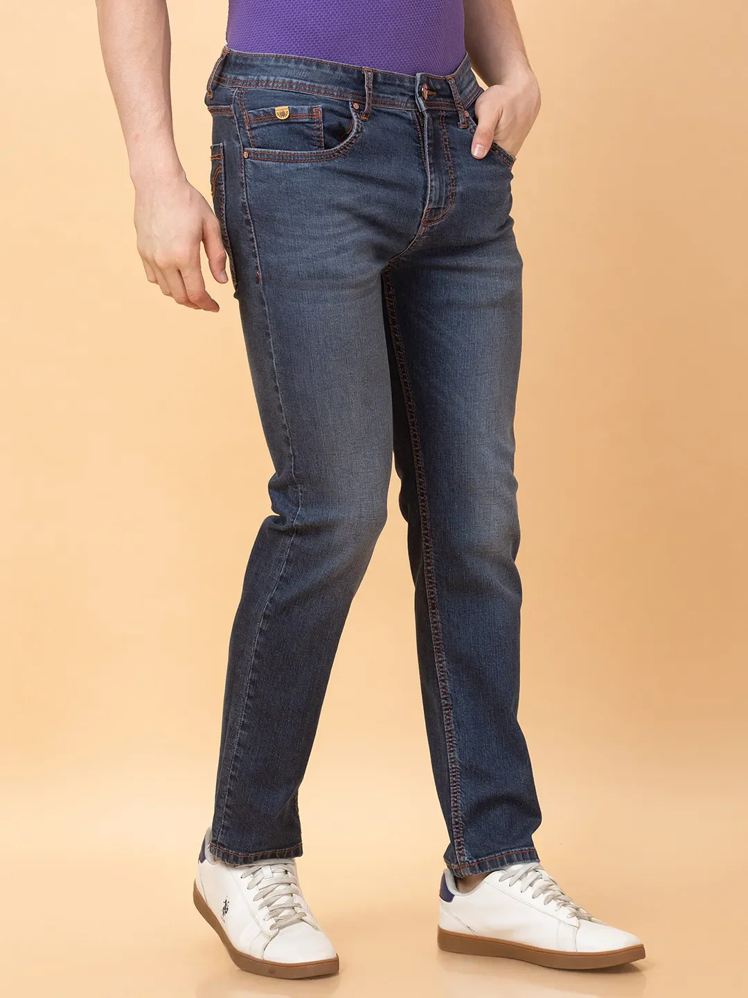 Blue Straight Fit Men's Denims by Being Human Clothing - Image 4