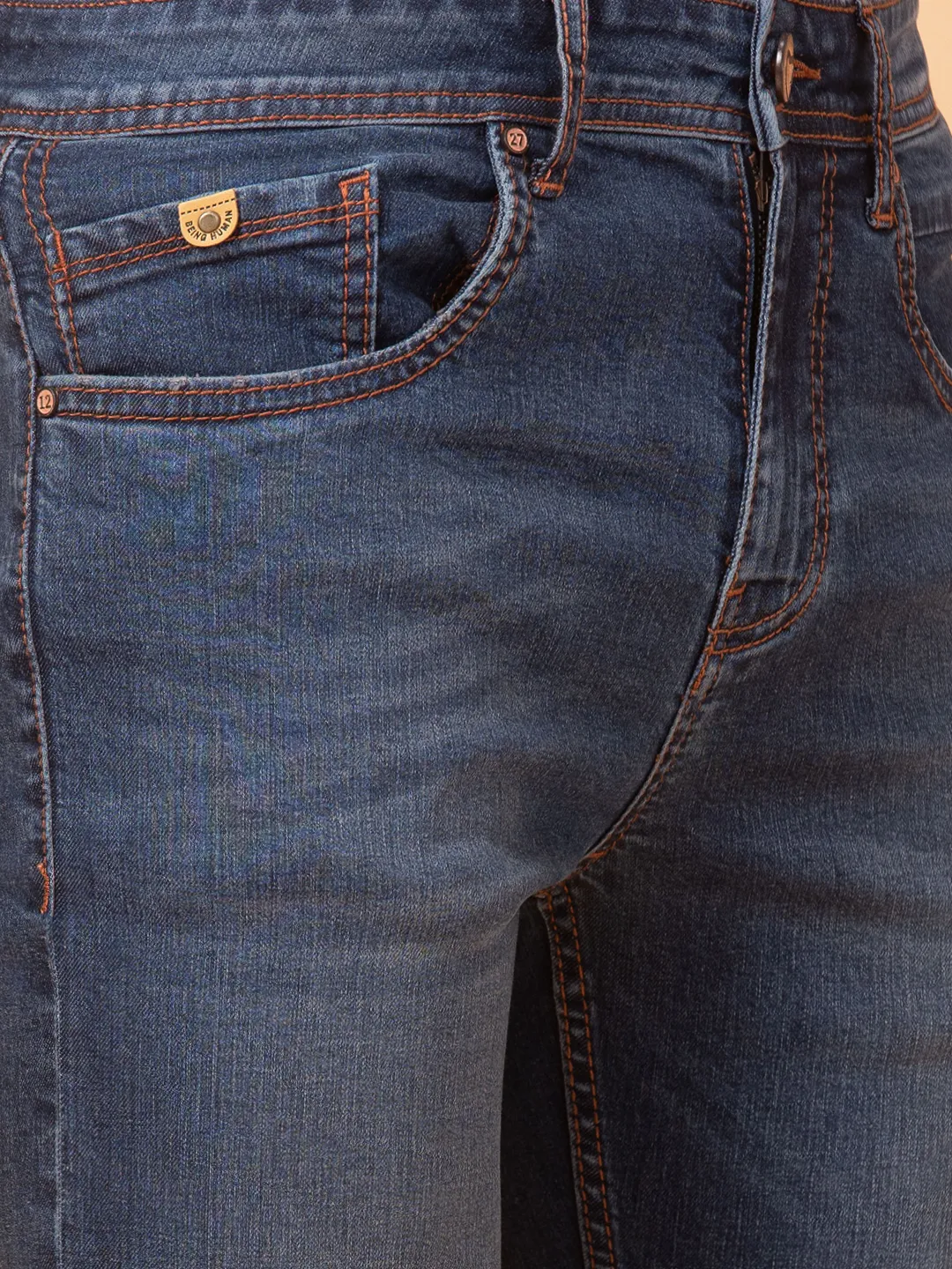 Blue Straight Fit Men's Denims by Being Human Clothing - Image 5