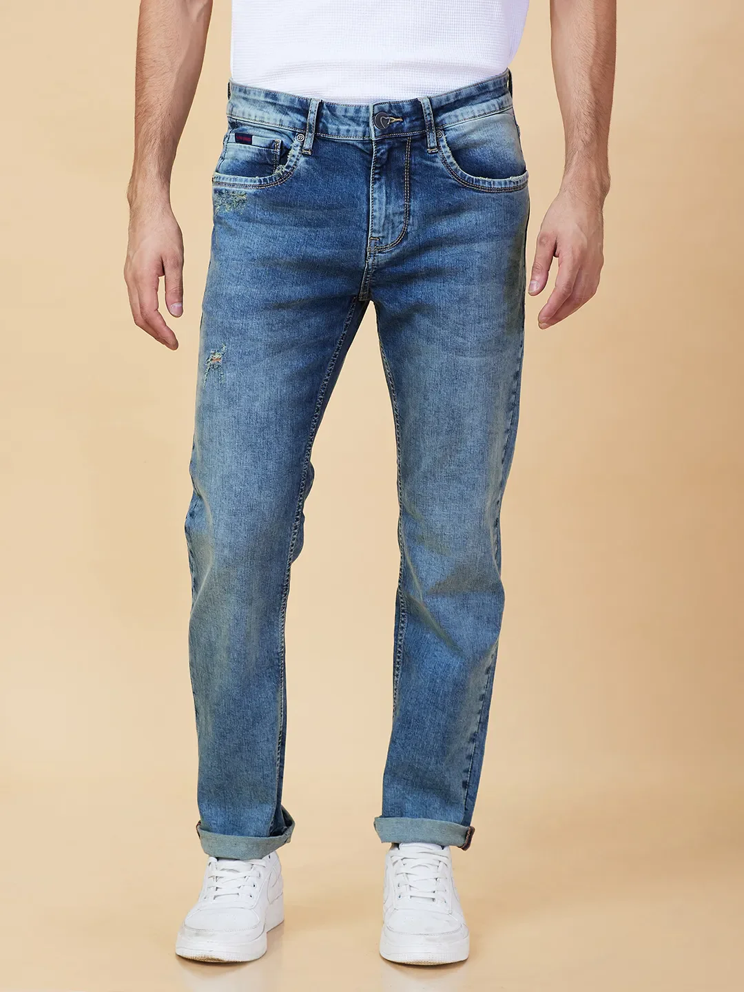 Blue Slim Fit Men's Denims by Being Human Clothing