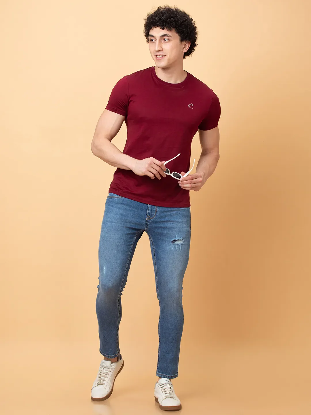 Blue Cropped fit Men's Denims by Being Human Clothing - Image 2