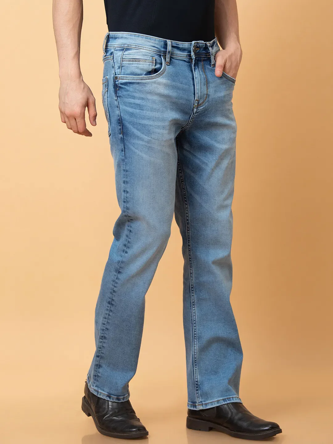 Blue Boot Cut Fit Men's Denims by Being Human Clothing - Image 4