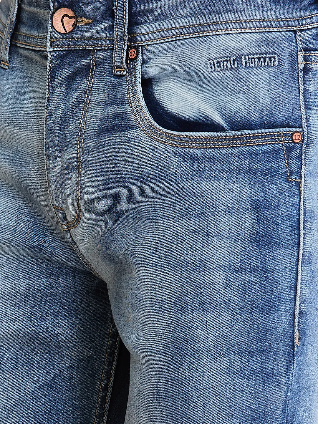 Blue Skinny fit Men's Denims by Being Human Clothing - Image 5