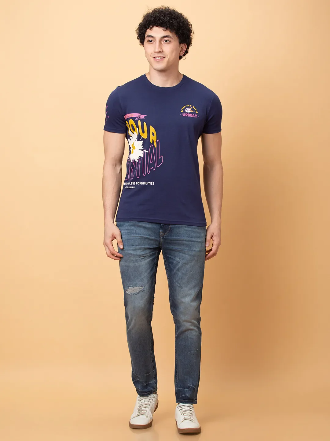 Blue Cropped fit Men's Denims by Being Human Clothing - Image 2