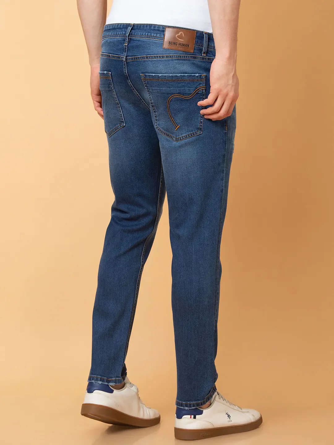 Blue Cropped fit Men's Denims by Being Human Clothing - Image 3