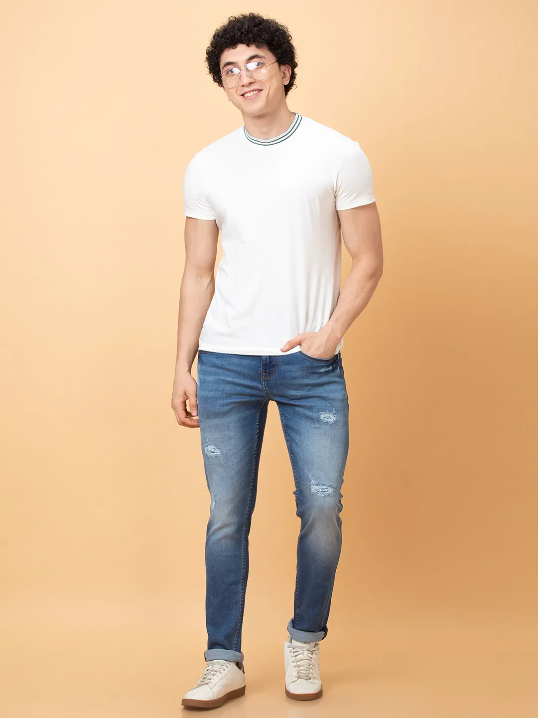 Blue Skinny fit Men's Denims by Being Human Clothing - Image 6