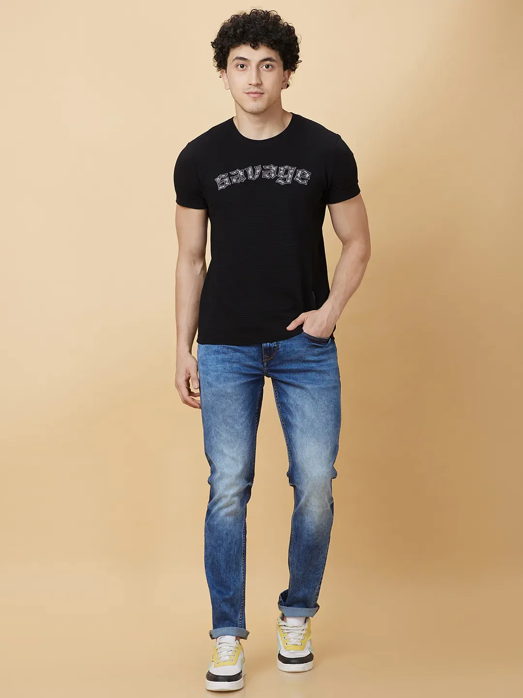 Blue Straight Fit Men's Denims by Being Human Clothing - Image 2