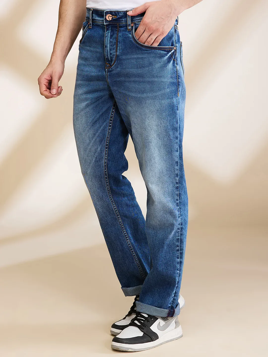 Blue Boot Cut Fit Men's Denims by Being Human Clothing - Image 4