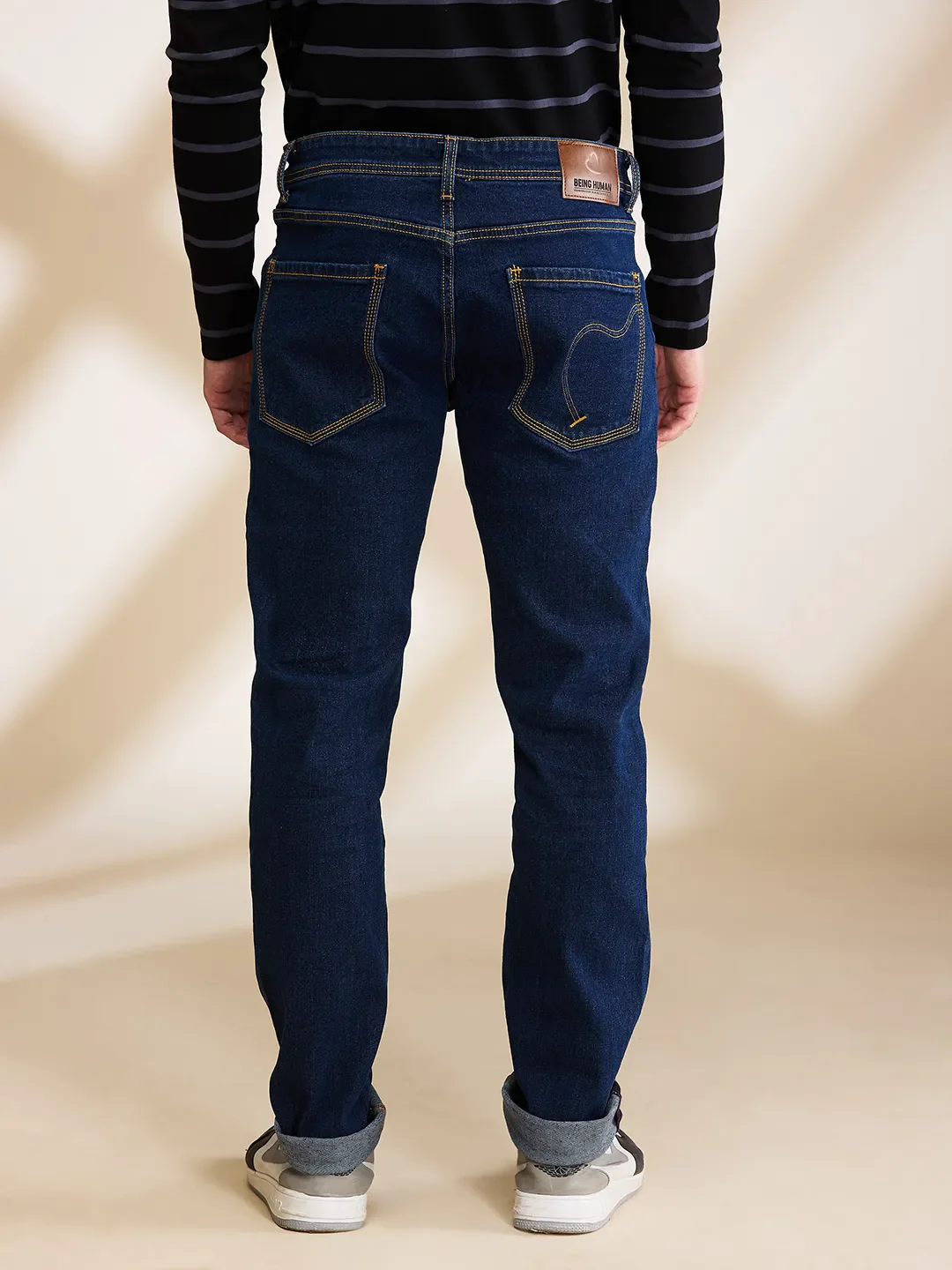 Blue Slim Fit Men's Denims by Being Human Clothing - Image 3