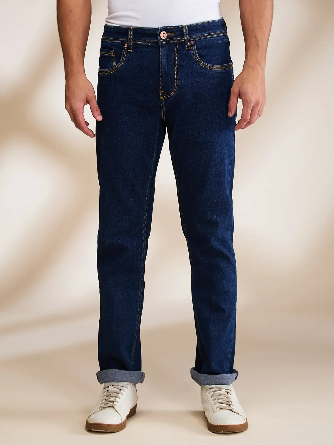 Blue Straight Fit Men's Denims by Being Human Clothing