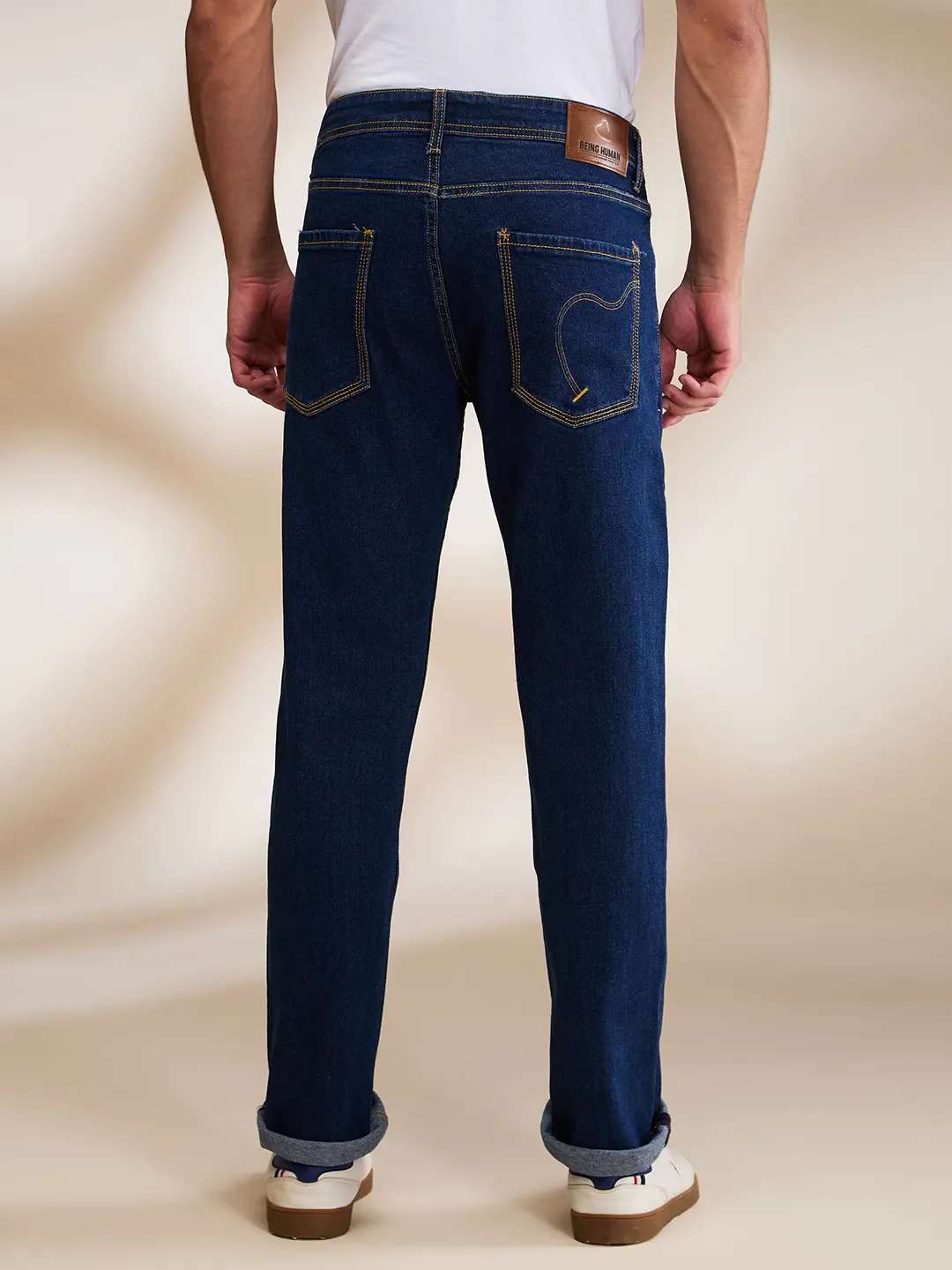 Blue Straight Fit Men's Denims by Being Human Clothing - Image 3