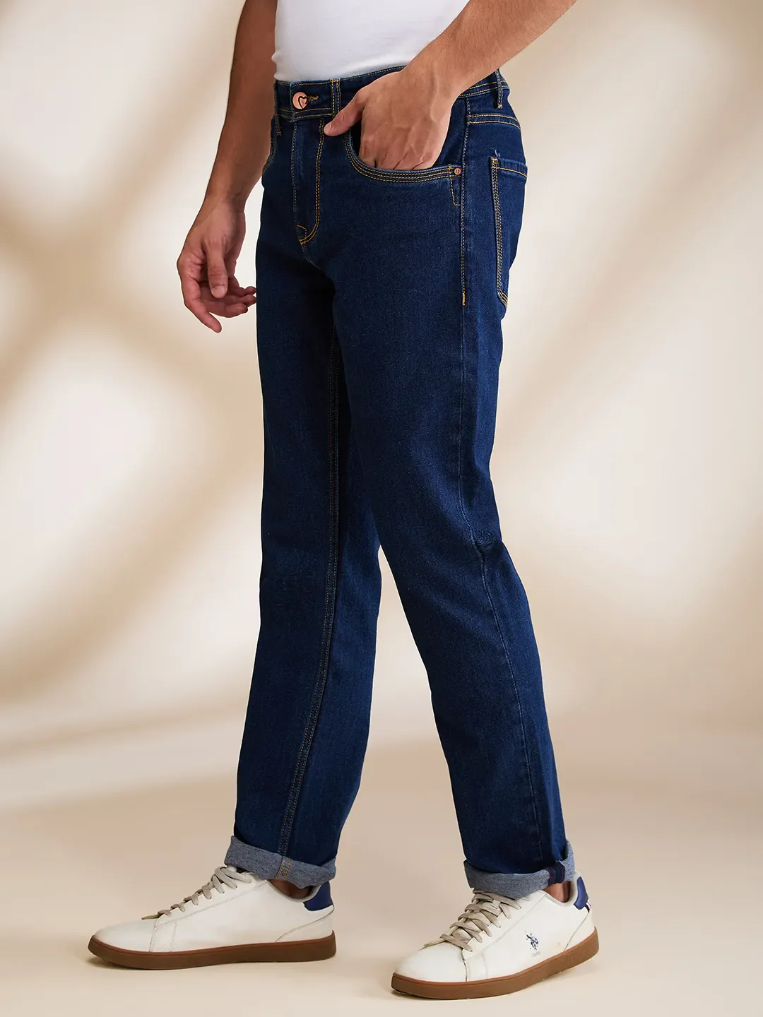 Blue Straight Fit Men's Denims by Being Human Clothing - Image 4