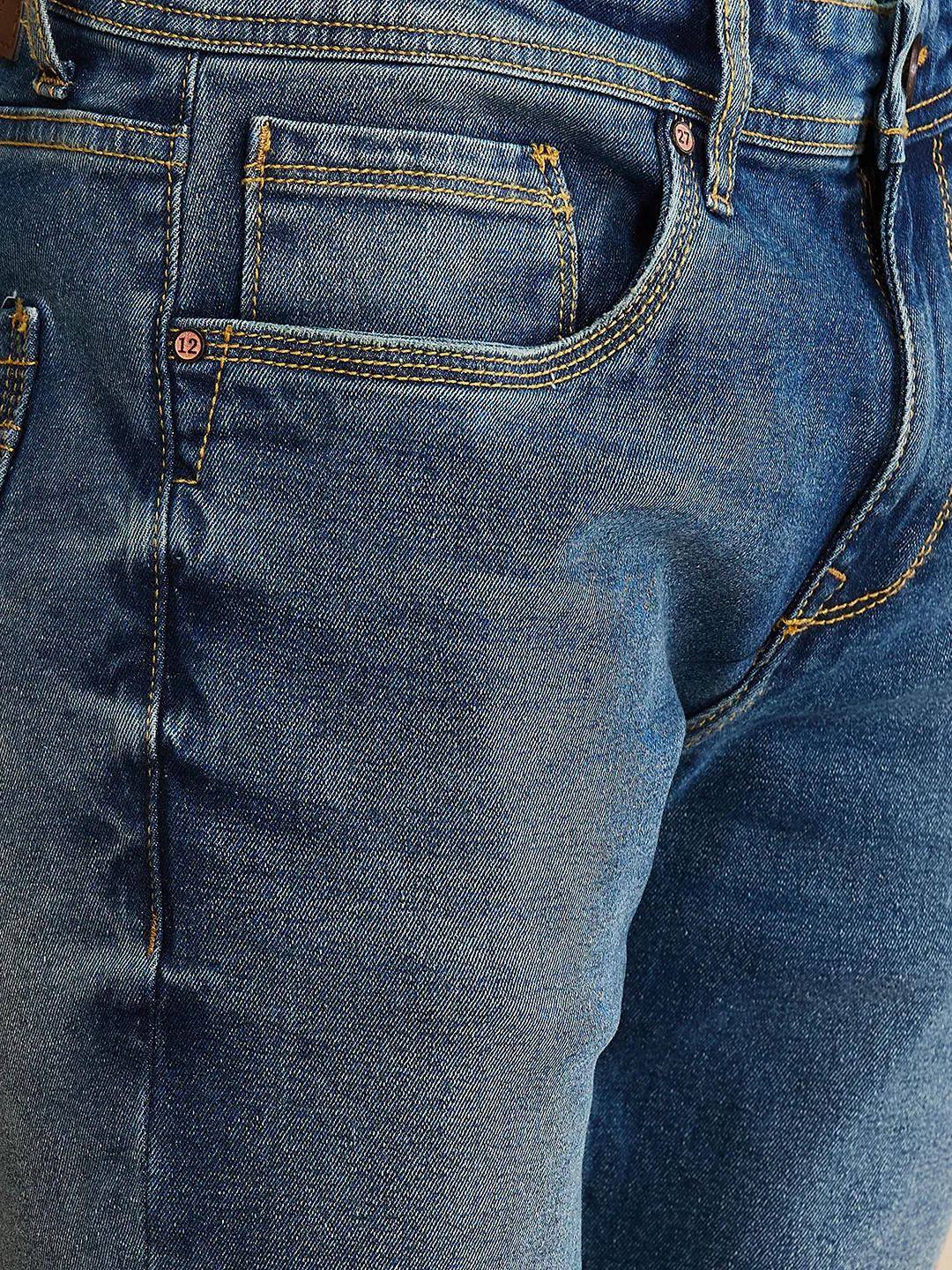 Blue Slim Fit Men's Denims by Being Human Clothing - Image 5