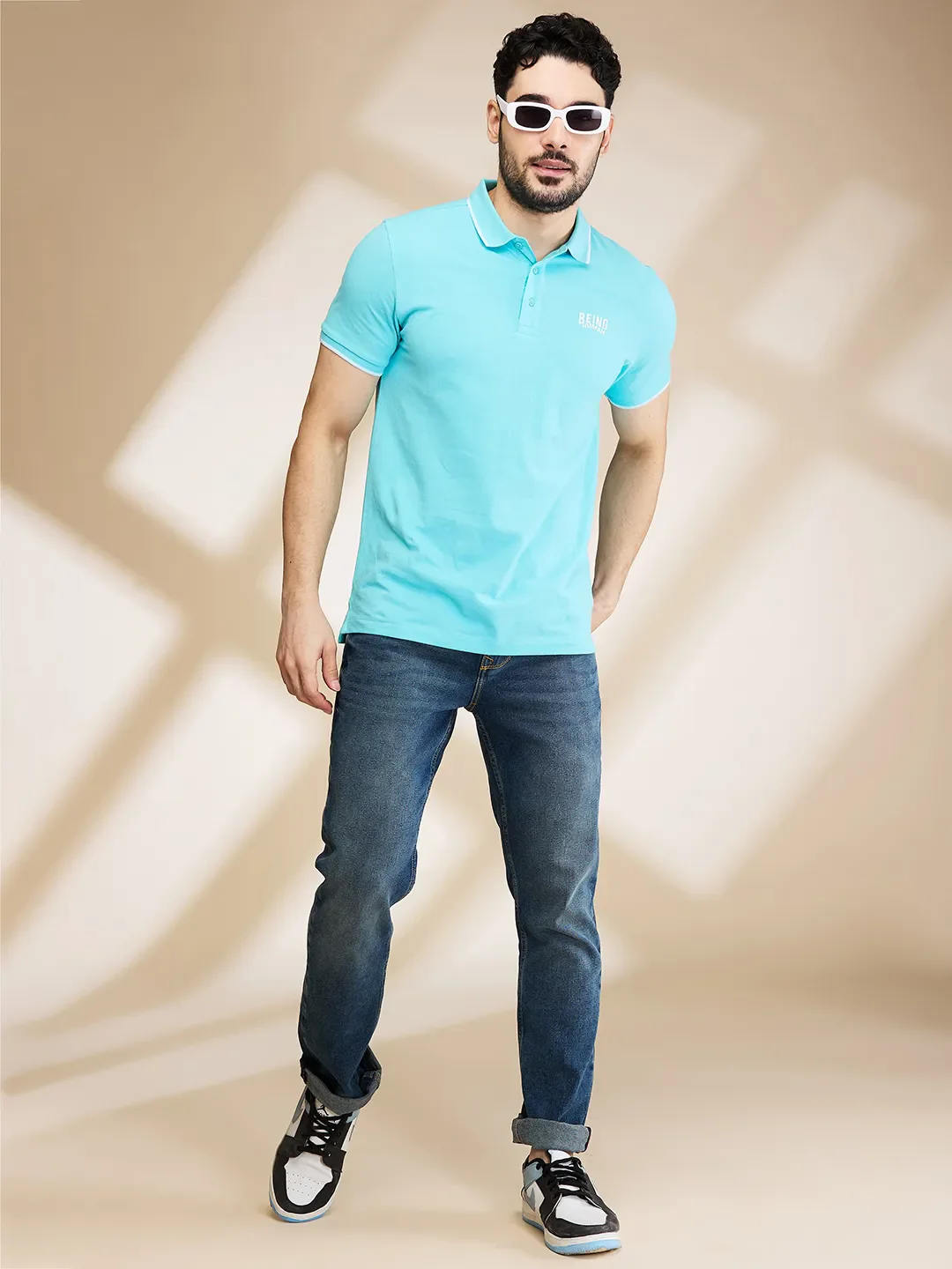 Blue Straight Fit Men's Denims by Being Human Clothing - Image 6