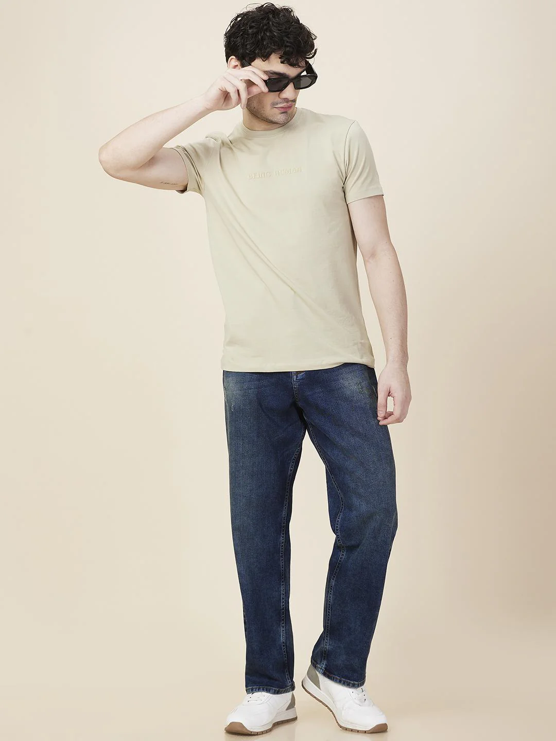 Blue Anti Fit Denims For Men By Being Human Clothing - Image 6