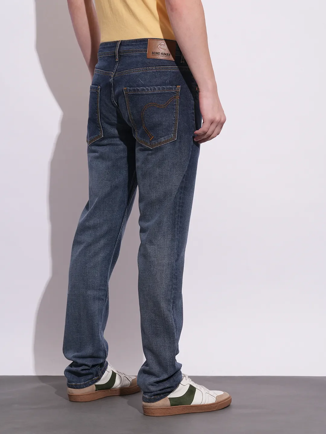 Blue Slim Fit Denims For Men By Being Human Clothing - Image 3