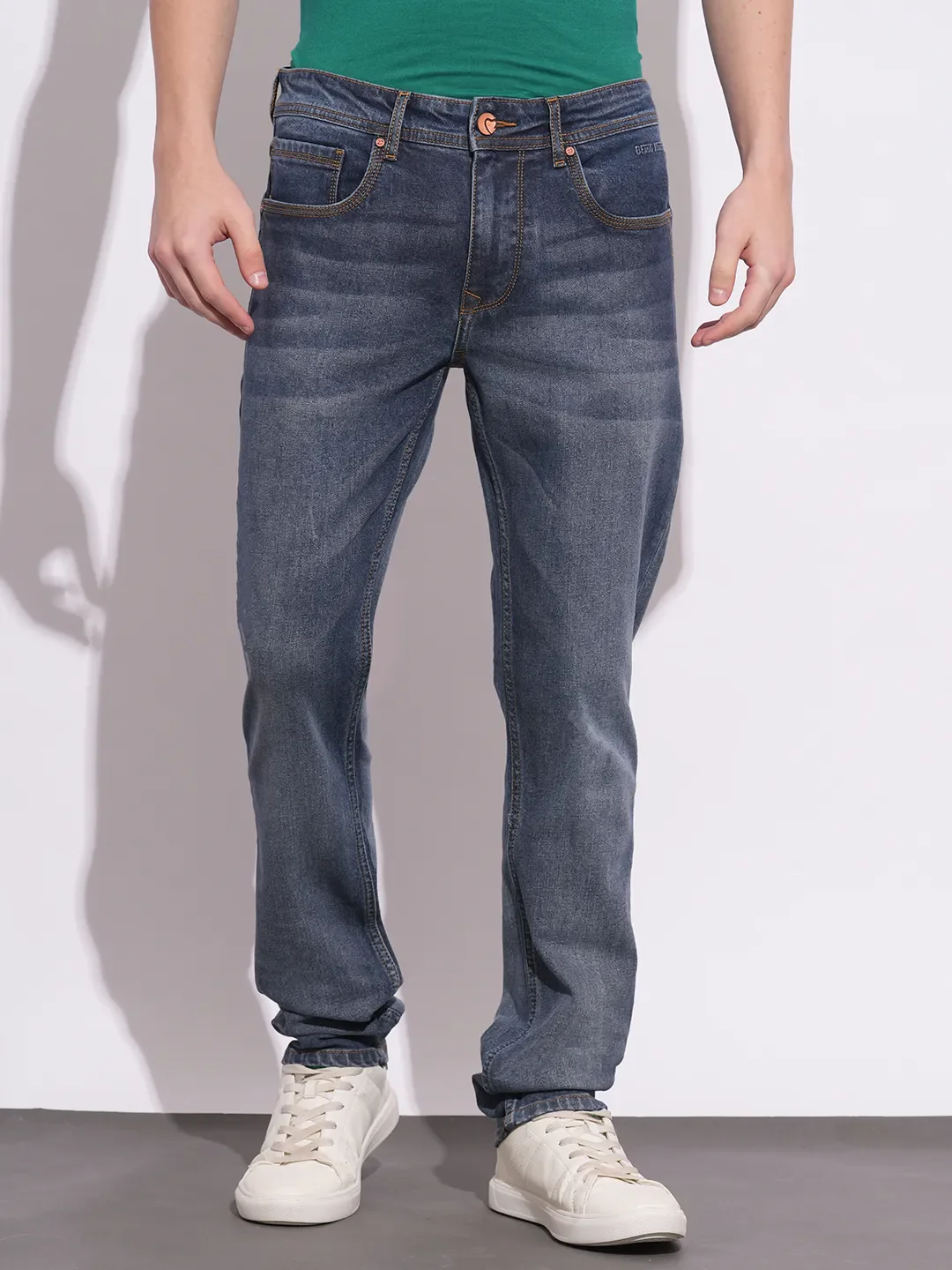 Blue Skinny Fit Denims For Men By Being Human Clothing