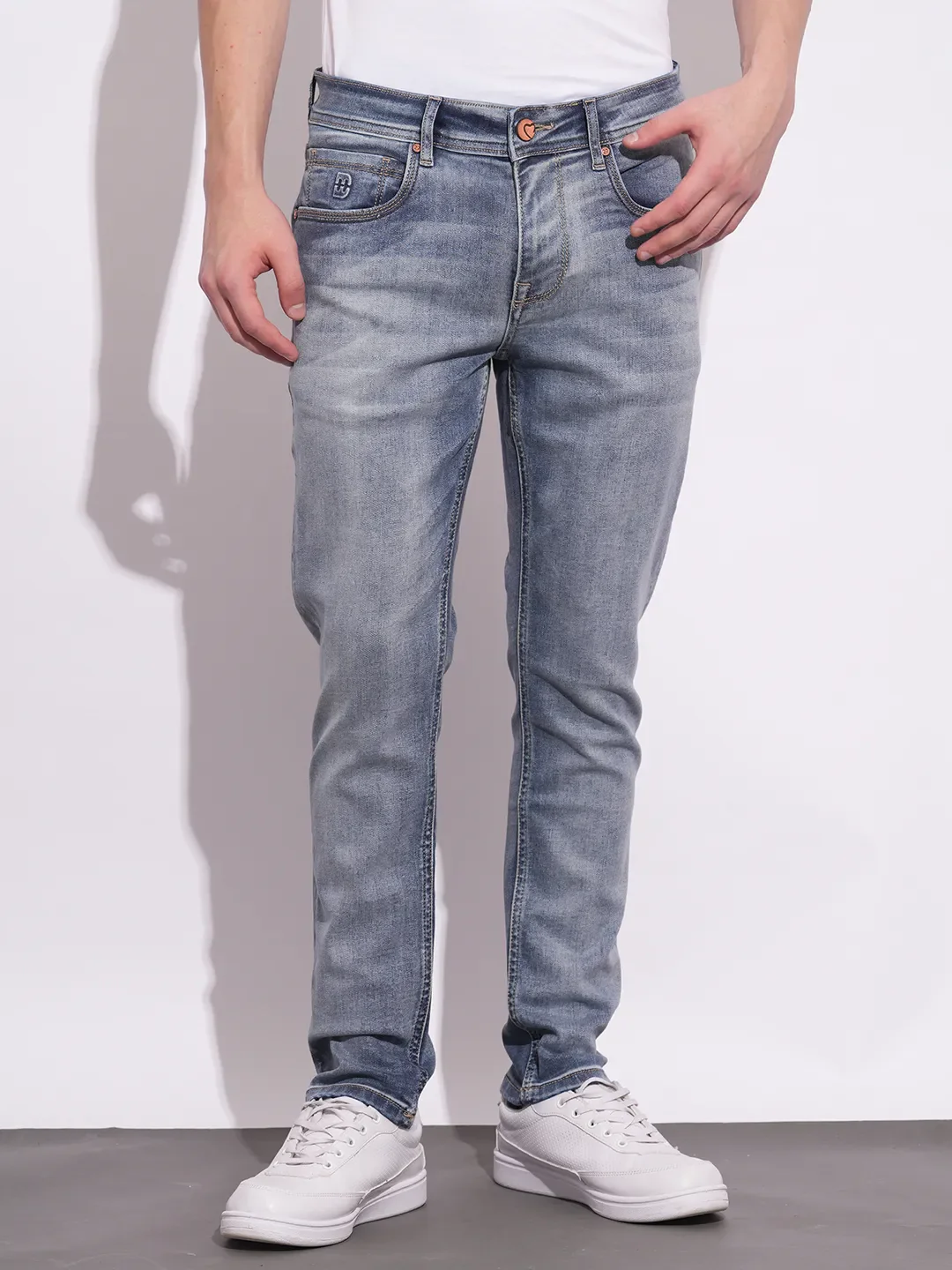 Blue Skinny Fit Men's Denims by Being Human Clothing