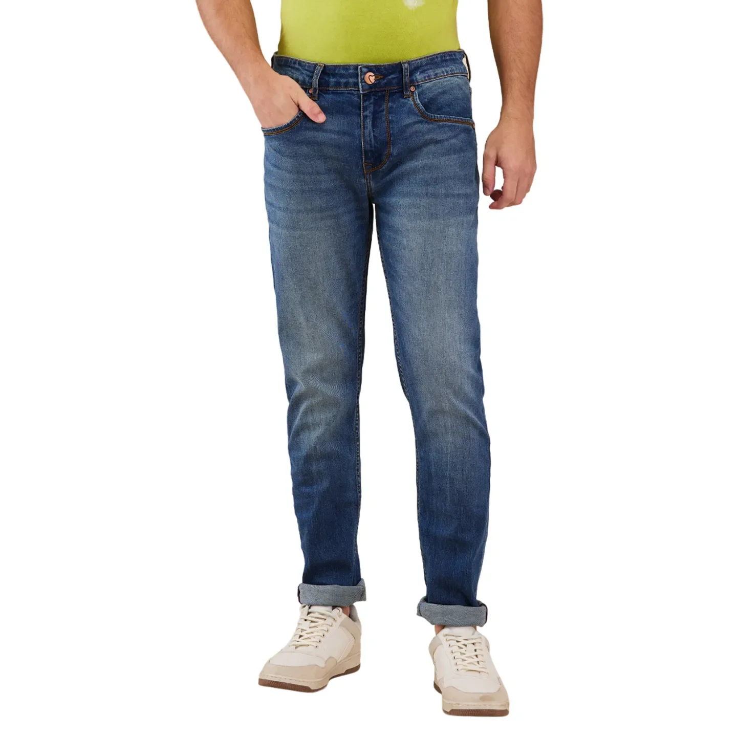 Blue Skinny Fit Men's Denims by Being Human Clothing - Image 3