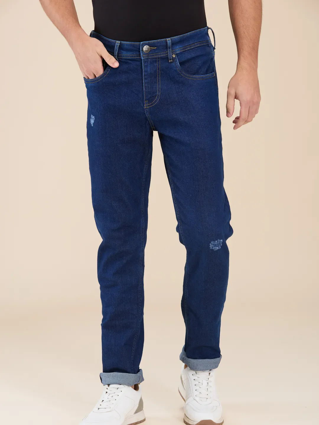 Blue Slim Fit Denims For Men By Being Human Clothing