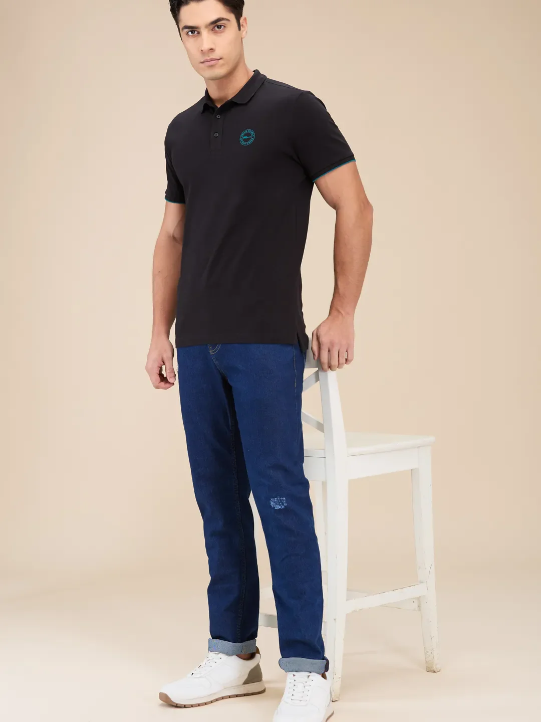 Blue Slim Fit Denims For Men By Being Human Clothing - Image 6