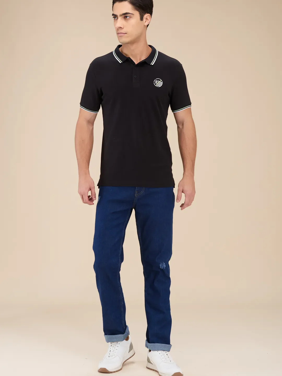 Blue Straight Fit Denims For Men By Being Human Clothing - Image 2