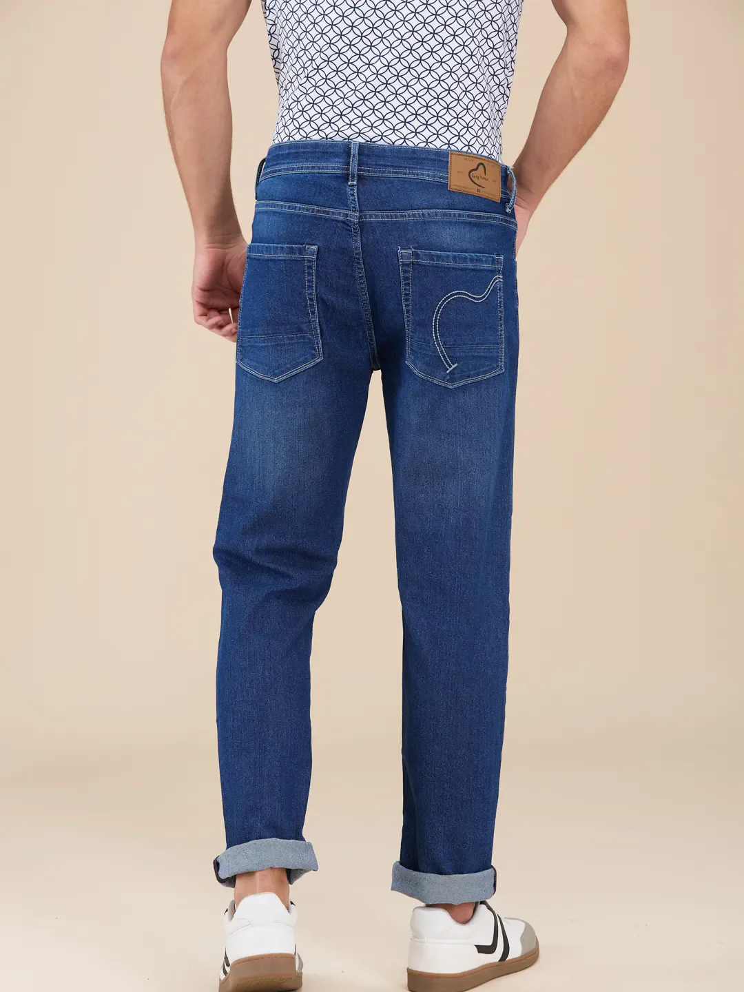 Blue Straight Fit Denims For Men By Being Human Clothing - Image 3