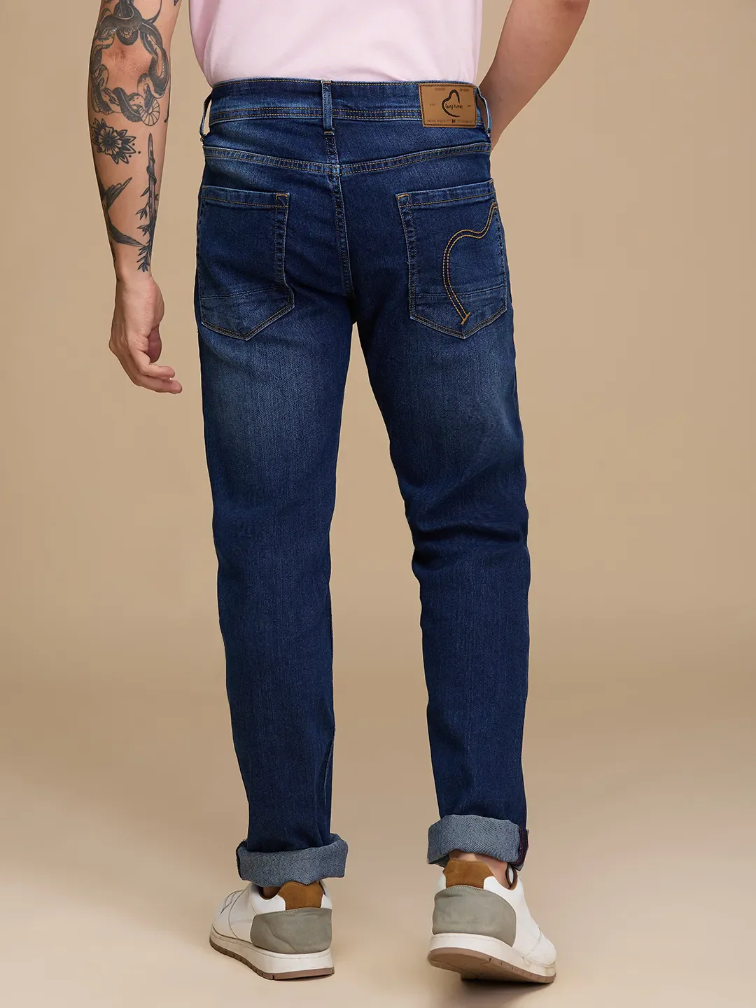 Blue Straight Fit Men's Denims by Being Human Clothing - Image 3
