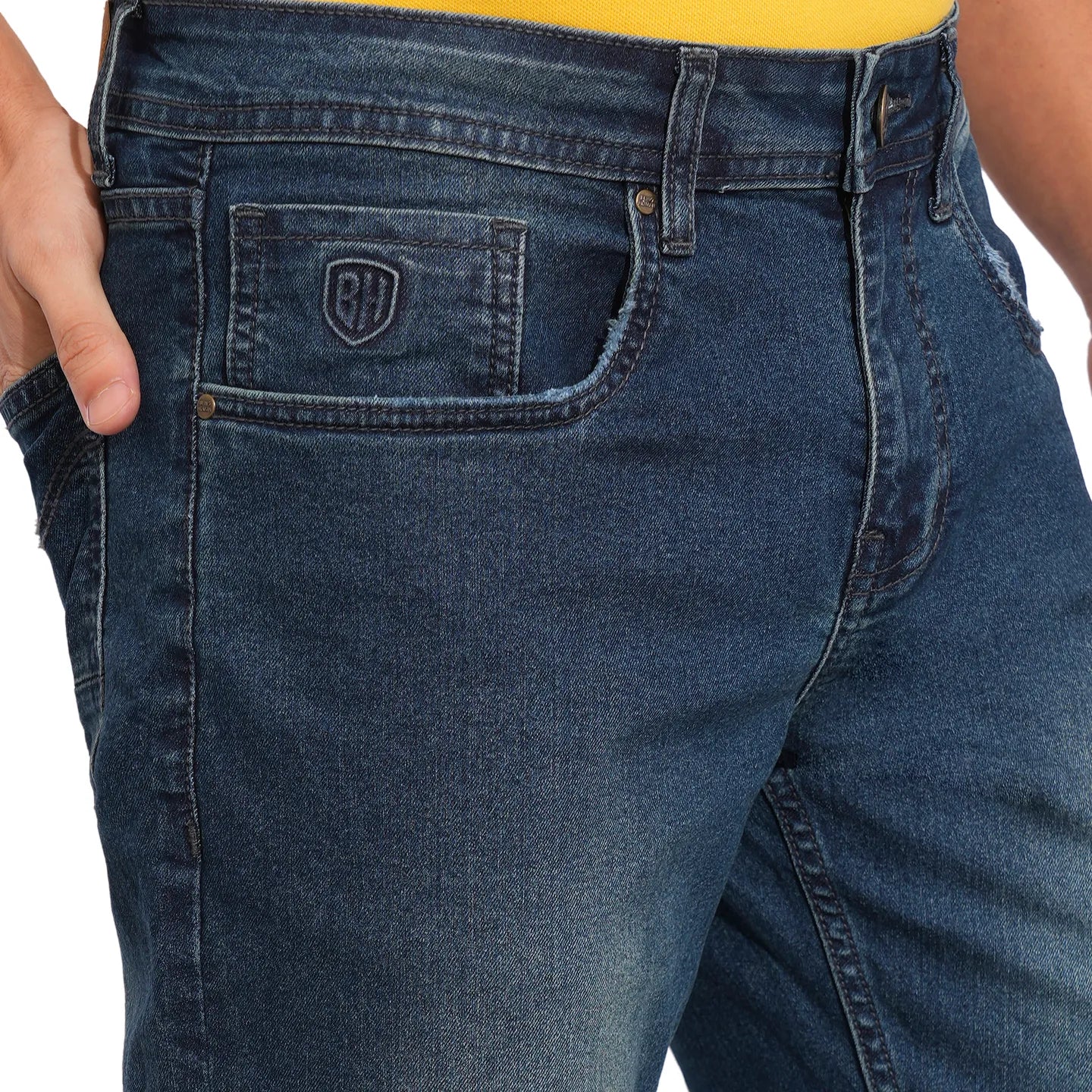 Blue Slim Fit Men's Denims by Being Human Clothing - Image 6