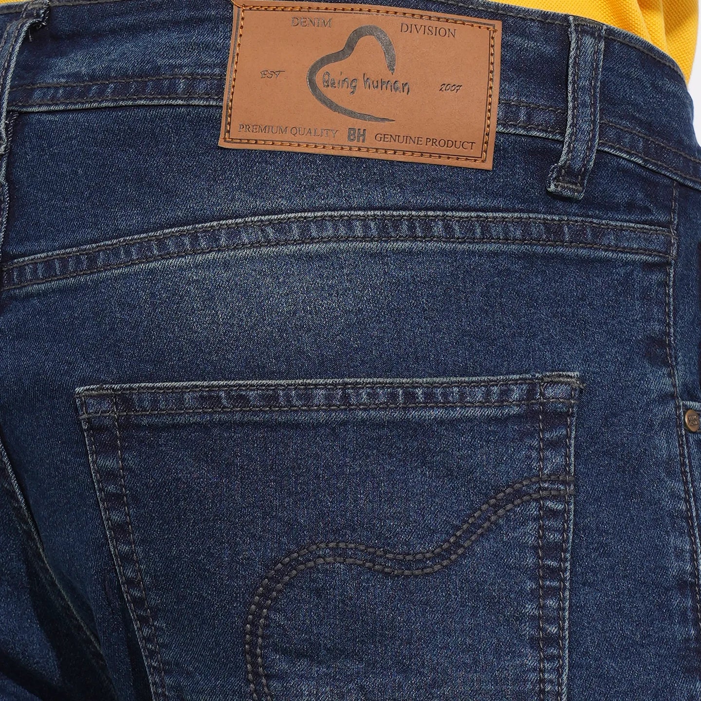 Blue Straight Fit Men's Denims by Being Human Clothing - Image 5