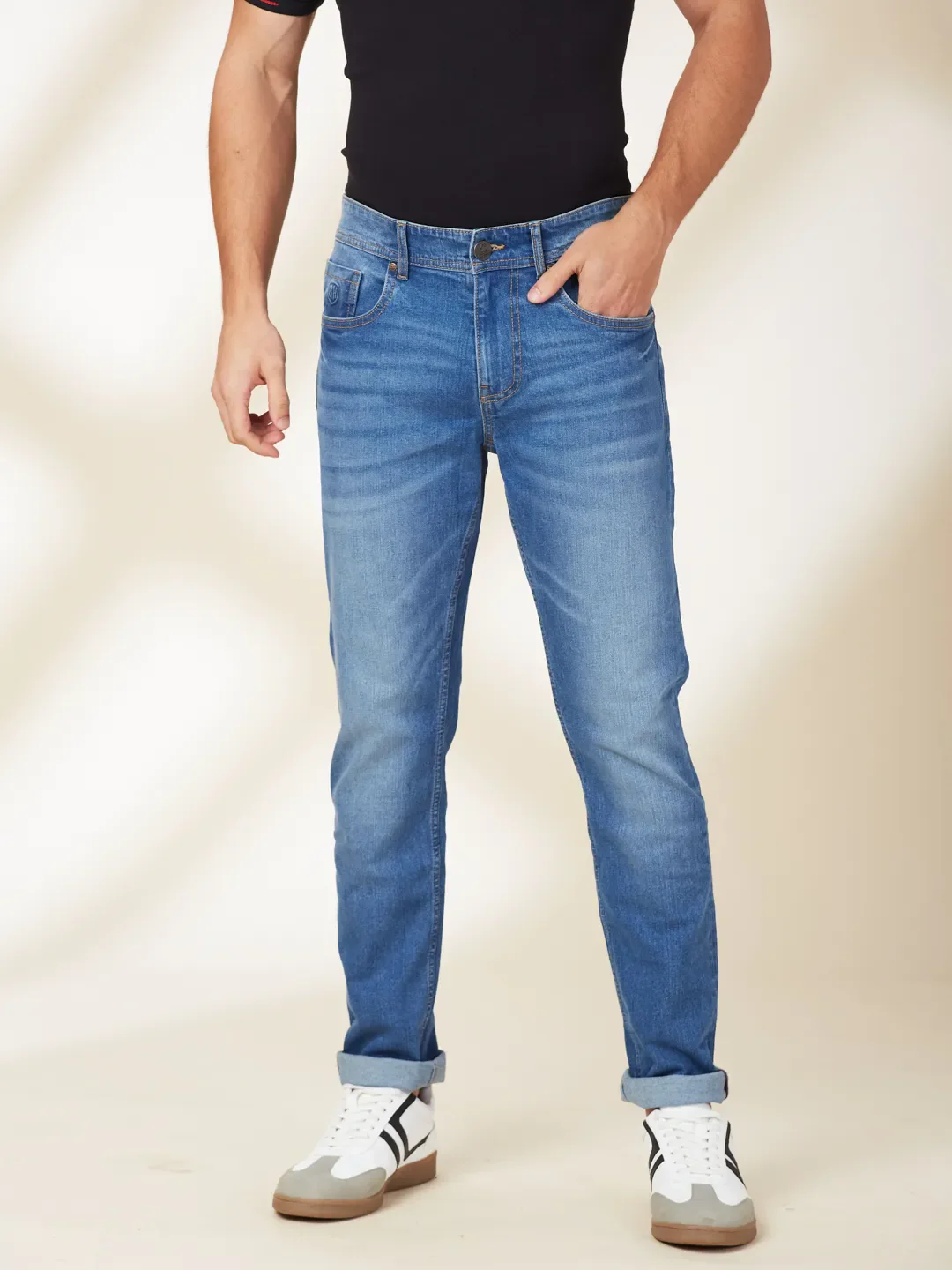 Blue Slim Fit Men's Denims by Being Human Clothing