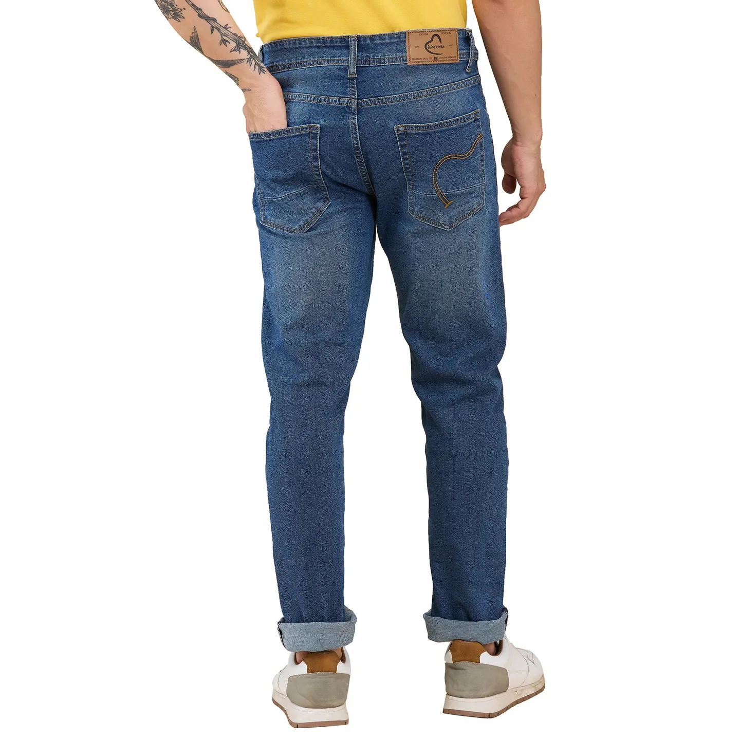 Blue Straight Fit Men's Denims by Being Human Clothing - Image 3