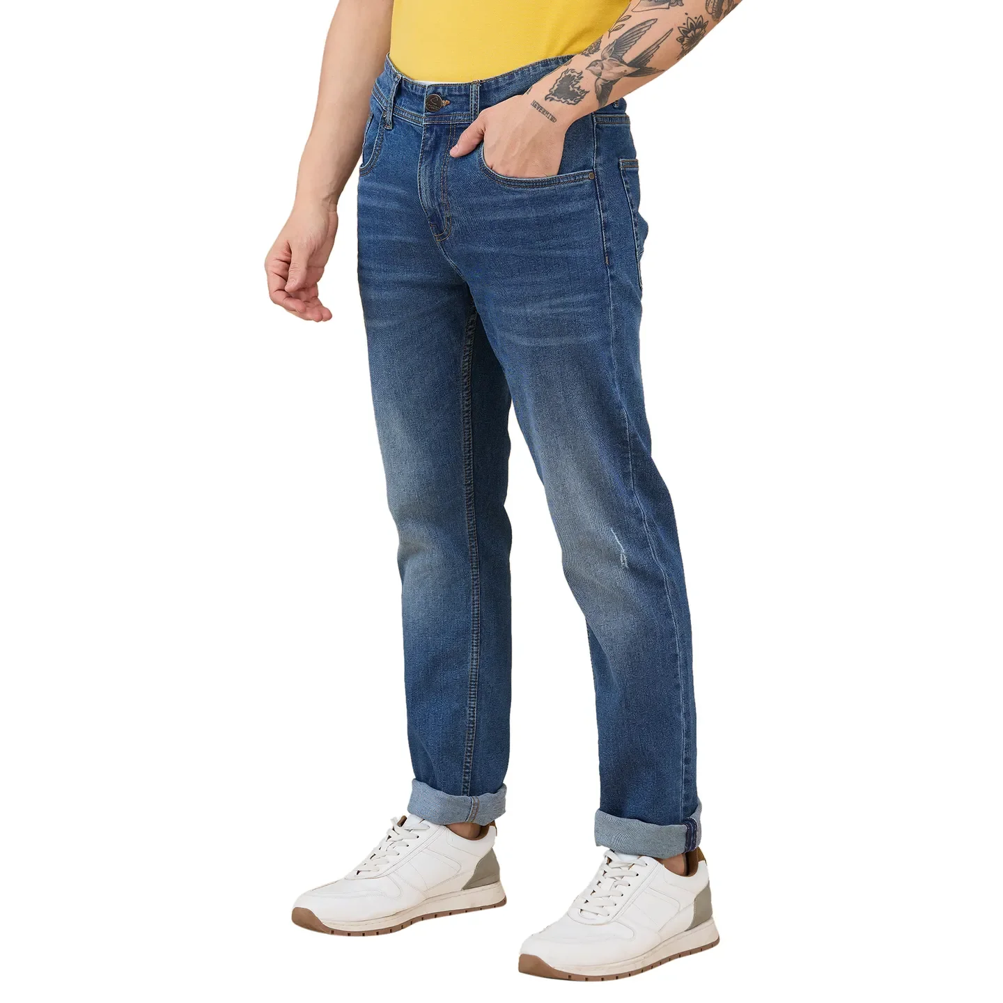 Blue Straight Fit Men's Denims by Being Human Clothing - Image 4