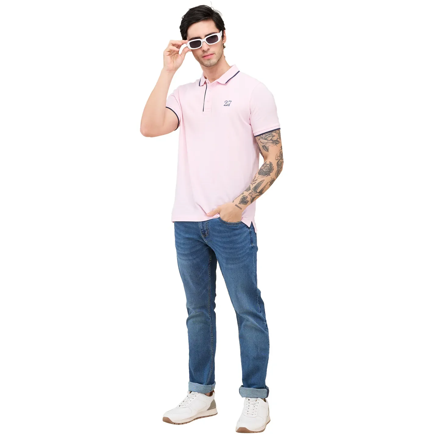 Blue Straight Fit Men's Denims by Being Human Clothing - Image 6