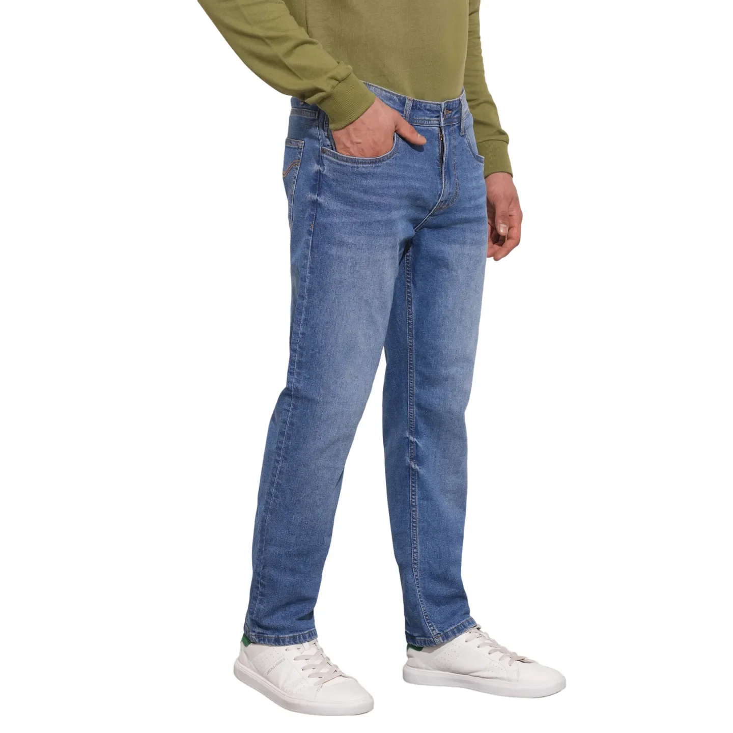 Blue Straight Fit Men's Denims by Being Human Clothing - Image 6