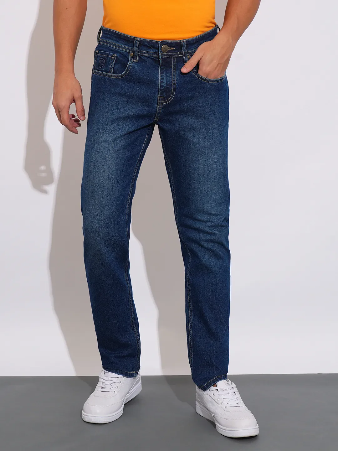 Blue Slim Fit Men's Denims by Being Human Clothing