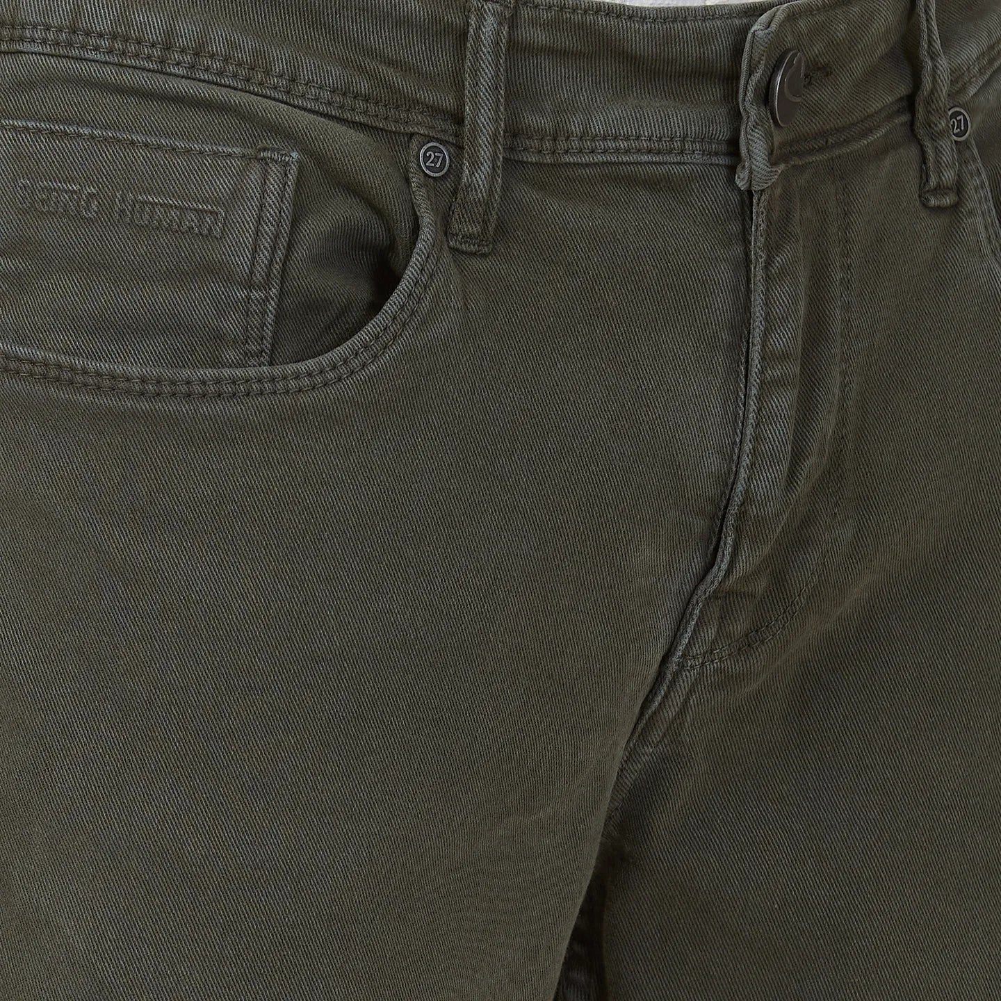 Military Green Cropped Fit Denims For Men By Being Human Clothing - Image 5