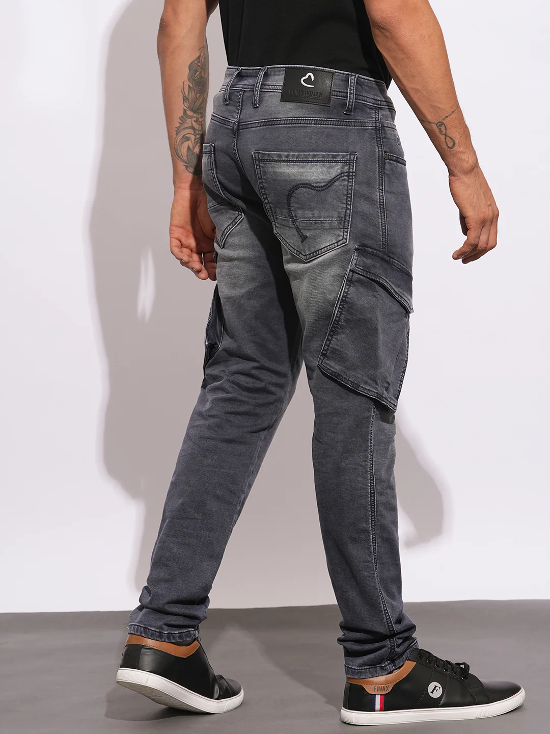 Navy Anti Fit Denims For Men By Being Human Clothing - Image 3
